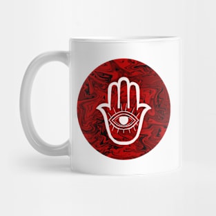 HAMSA HAND - Red bg Mug